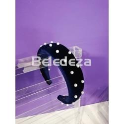DIADEMA TERCIOPELO ANCHA PERLAS - Imagen 2