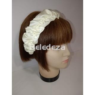 DIADEMA BLANCA TELA DRAPEADA PLIEGUES ARABAN - Imagen 1