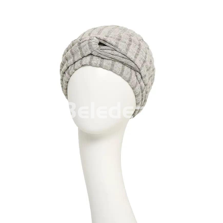 HocELLA VIVA TURBAN RIB N'BEIGE Turbante Viva Ella Tonos Grises - Imagen 2